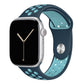 dark green blue silicone watch strap for apple watch series 11 42mm 46mm with perforated holes for breathing while running and active sports