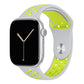 grey volt yellow silicone watch strap for apple watch series 11 42mm 46mm with perforated holes for breathing while running and active sports