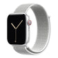 white grey nylon sport loop watch band for apple watch series 10 42mm and 45mm and ultra 2 made from woven nylon