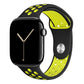 black Yellow silicone watch strap for apple watch series 11 42mm 46mm with perforated holes for breathing while running and active sports