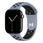 grey black silicone watch strap for apple watch series 11 42mm 46mm with perforated holes for breathing while running and active sports