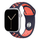 navy pink silicone watch strap for apple watch series 11 42mm 46mm with perforated holes for breathing while running and active sports