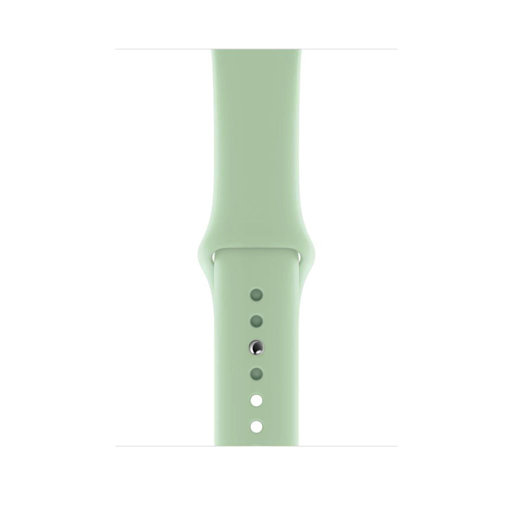 An official mint Green colour silicone watch strap sport band on an Apple watch series 10 46mm and 42mm  and Ultra 2