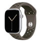 light brown green silicone watch strap for apple watch series 11 42mm 46mm with perforated holes for breathing while running and active sports