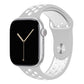 white grey silicone watch strap for apple watch series 11 42mm 46mm with perforated holes for breathing while running and active sports