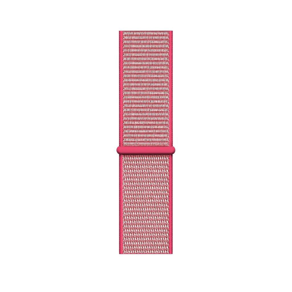 hot pink nylon sport loop watch band for apple watch series 10 42mm and 45mm and ultra 2 made from woven nylon