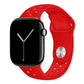 red silicone watch strap for apple watch series 11 42mm 46mm with perforated holes for breathing while running and active sports
