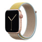 yellow beige nylon sport loop watch band for apple watch series 10 42mm and 45mm and ultra 2 made from woven nylon