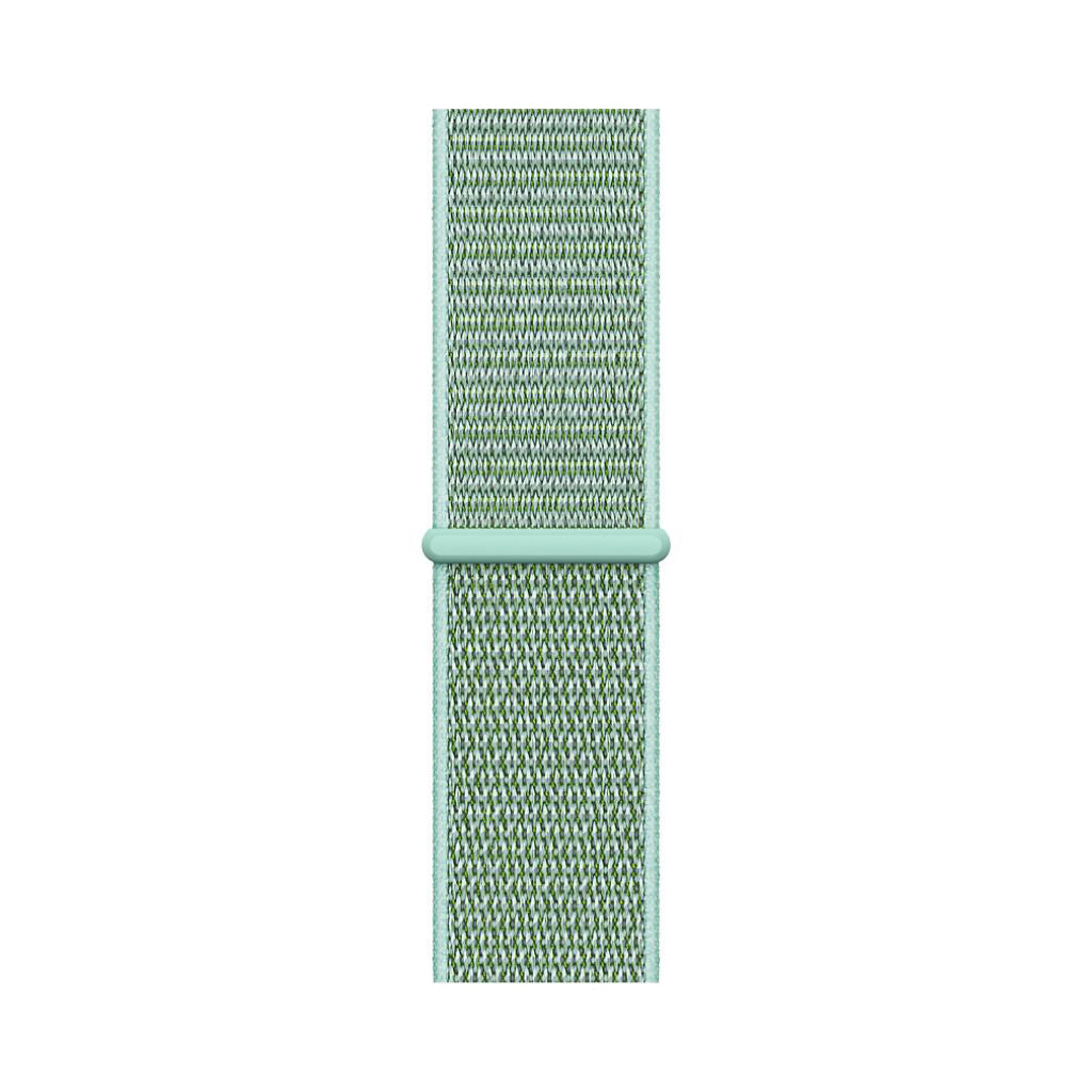 marine green yellow nylon sport loop watch band for apple watch series 10 42mm and 45mm and ultra 2 made from woven nylon