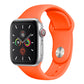 A neon orange colour watch strap made from silicone for apple watch series 10 size 42mm and 46mm on a display band