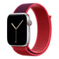 red nylon sport loop watch band for apple watch series 10 42mm and 45mm and ultra 2 made from woven nylon