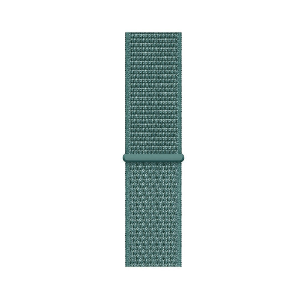pine green yellow nylon sport loop watch band for apple watch series 10 42mm and 45mm and ultra 2 made from woven nylon