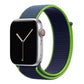blue lime nylon sport loop watch band for apple watch series 10 42mm and 45mm and ultra 2 made from woven nylon