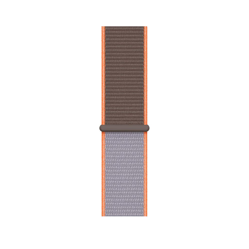 orange grey nylon sport loop watch band for apple watch series 10 42mm and 45mm and ultra 2 made from woven nylon