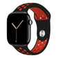 black red silicone watch strap for apple watch series 11 42mm 46mm with perforated holes for breathing while running and active sports