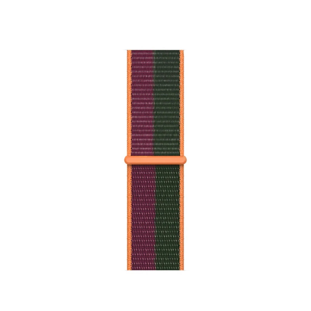 dark cherry green nylon sport loop watch band for apple watch series 10 42mm and 45mm and ultra 2 made from woven nylon