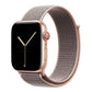 pink sand nylon sport loop watch band for apple watch series 10 42mm and 45mm and ultra 2 made from woven nylon