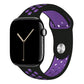 black purple silicone watch strap for apple watch series 11 42mm 46mm with perforated holes for breathing while running and active sports