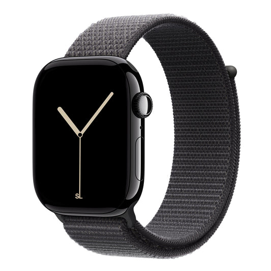 dark grey nylon sport loop watch band for apple watch series 11 42mm and 46mm and ultra 3 made from woven nylon