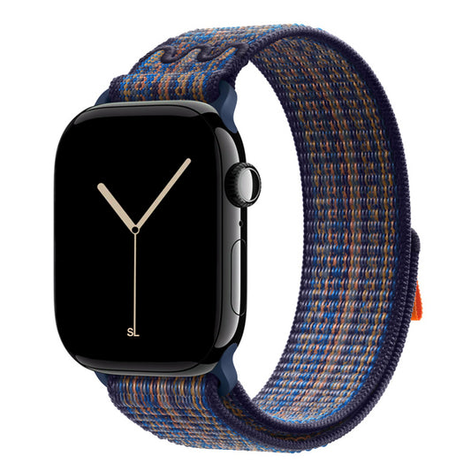 New style blue orange sport loop active watch band for apple watch series 11 42mm and 46mm and ultra 3 made from woven nylon