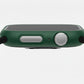 Green Colour made from polycarbonate material protector with a strong built in tempered glass screen to protect your apple watch series 11 42mm and 46mm from damage displayed on a tilted angle