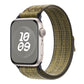 New style swamp green and grey with a stripe pattern sport loop active watch band for apple watch series 10 and ultra 2 crafted from woven nylon