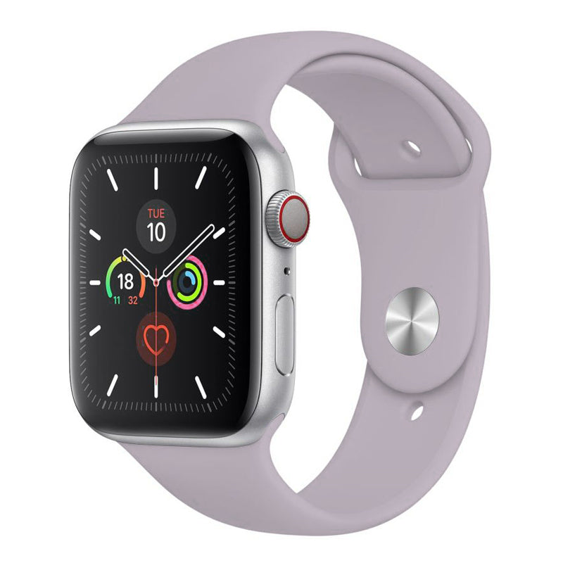 A light lavender purple colour sport strap band made from premium silicone for Apple Watch series 10 42mm and Ultra 2