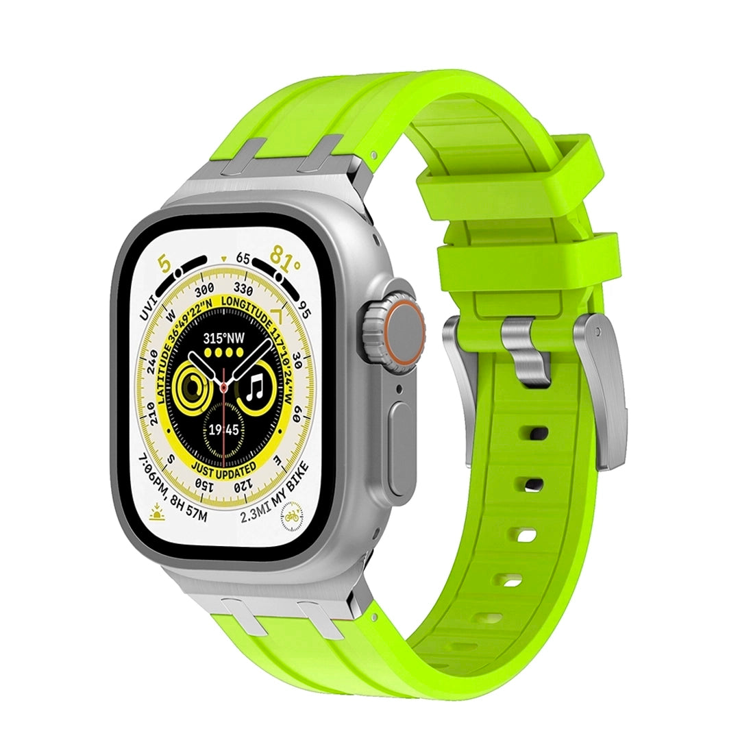 Lime Green Metal Silicone Strap for Apple Watch