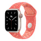 Magic Ember Pink colour apple watch series 9 silicon sports strap with a unique pattern of splatter paint design, this watch strap is designed for active people