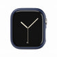 Navy Colour made from polycarbonate material protector with a strong built in tempered glass screen to protect your apple watch series 11 42mm and 46mm from damage displayed on a tilted angle