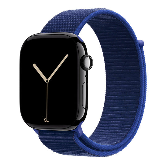 New style navy blue sport loop watch band for apple watch series 10 42mm and 45mm and ultra 2 made from woven nylon