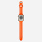 A orange colour premium silicone watch strap developed for apple watch series 11 size 42mm 46mm and apple watch ultra 3, designed for active sports activities