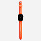 A orange colour premium silicone watch strap developed for apple watch series 11 size 42mm 46mm and apple watch ultra 3, designed for active sports activities