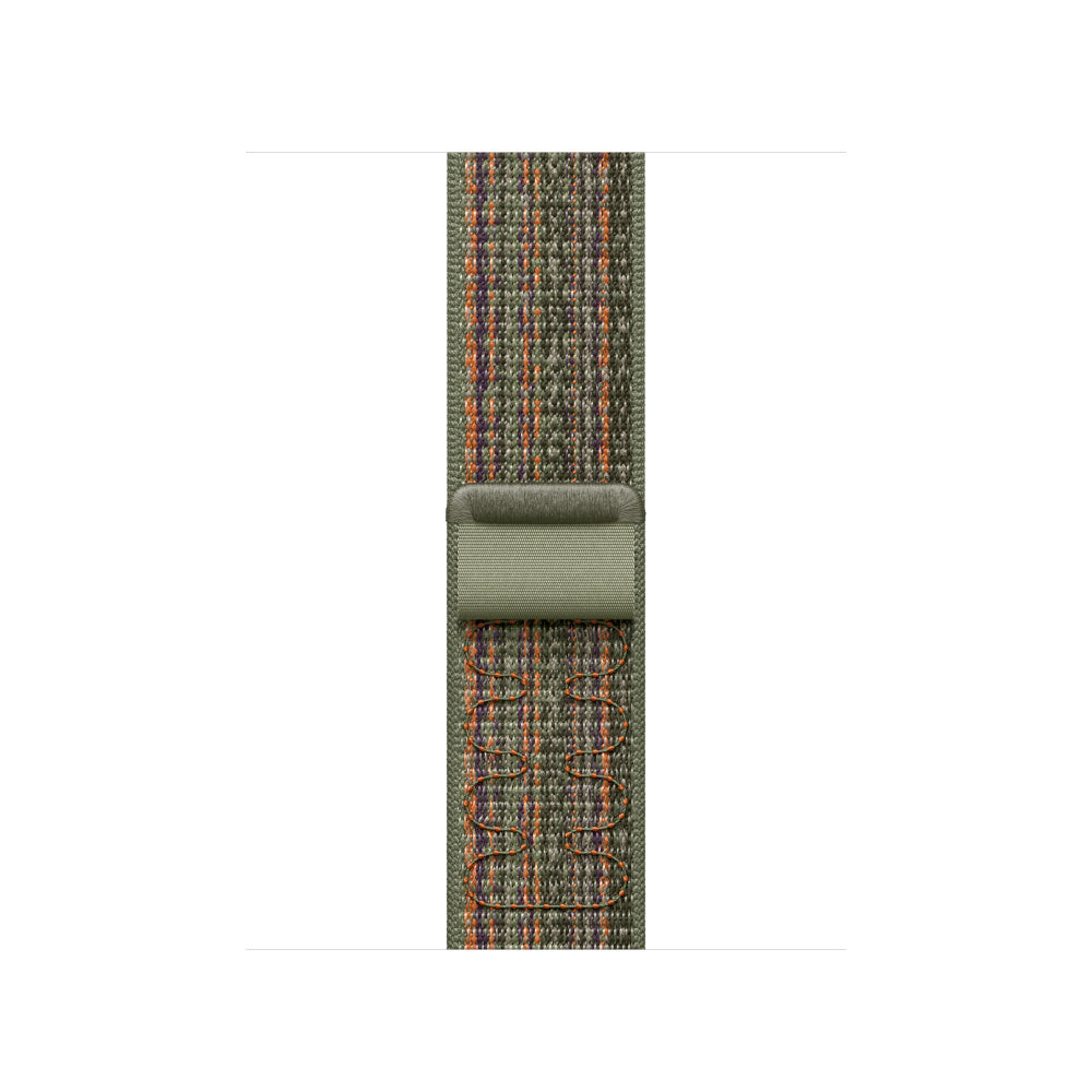 New style sequoia green and orange sport loop active watch band for apple watch series 9 and ultra made from woven nylon