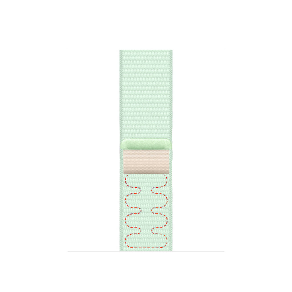 New style soft mint green sport loop active watch band for apple watch series 10 and ultra 2 made from woven nylon