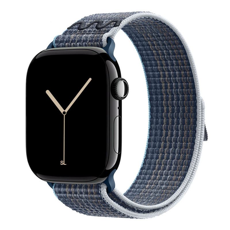 storm grey blue watch strap for apple watch series 11 42mm 46mm and ultra 3 made with woven nylon