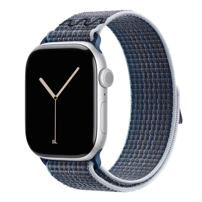storm grey blue watch strap for apple watch series 11 42mm 46mm and ultra 3 made with woven nylon