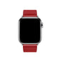 Red colour leather strap band for apple watch series 11 42mm and 46mm with a stainless steel pin and buckle
