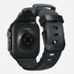 Black colour premium silicone extra thick watch strap band designed for adventurers and mountain hiking for Apple watch series 10 size 46mm and Ultra 2