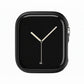Black Colour made from polycarbonate material protector with a strong built in tempered glass screen to protect your apple watch series 11 42mm and 46mm from damage displayed on a tilted angle