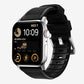 New black silicon with metal connectors, pin and buckle watch strap with compression grooves designed for apple watch series 9 45mm and ultra 2 side angle