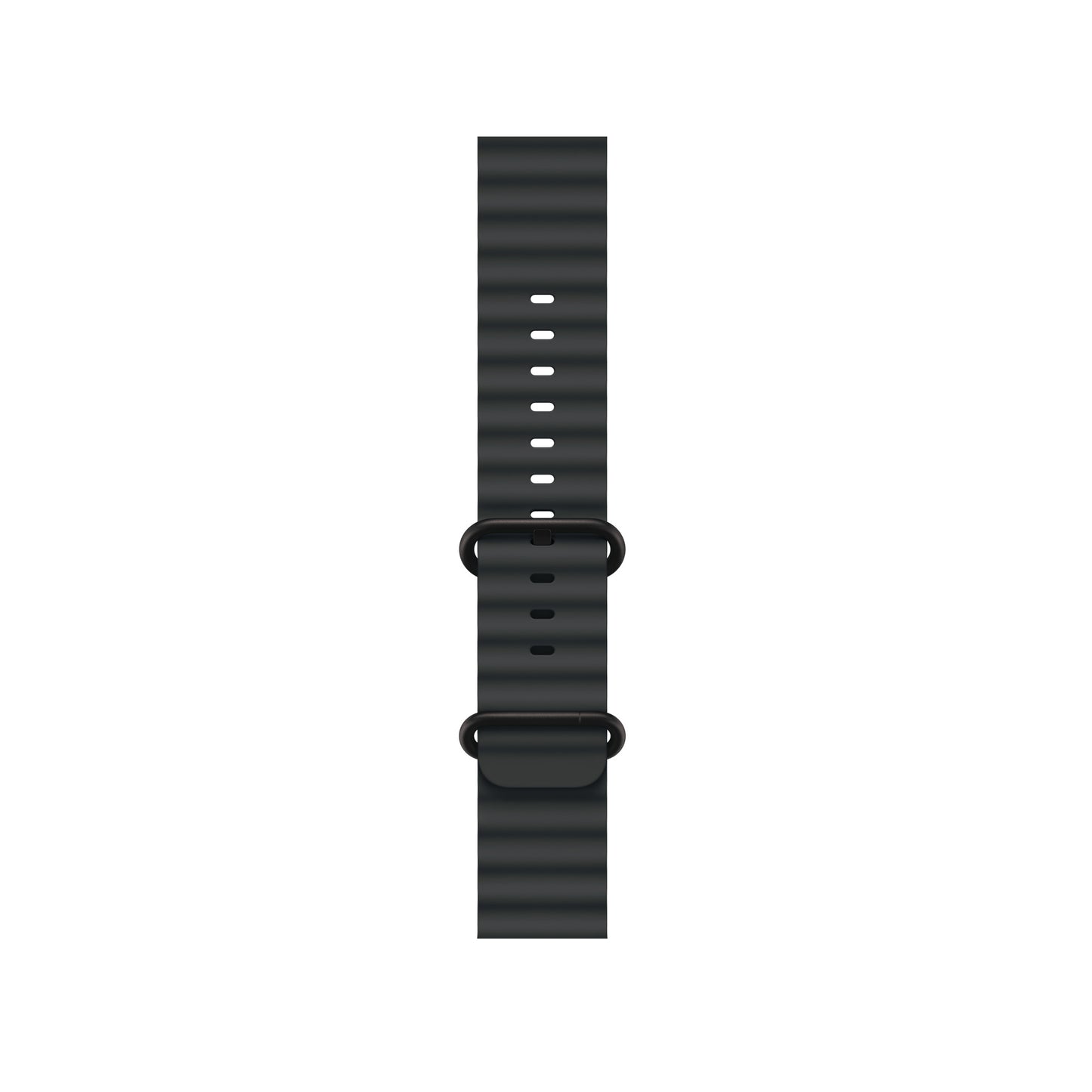 An black colour silicone watch strap for apple watch series 10 and ultra designed for sports and active gym activities