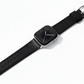 A set of black coloured Saffiano leather pattern handcrafted for apple watch series 11 45mm and 46mm  made for people to wear to work or to fancy event
