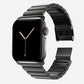 A black colour brushed stainless steel metal strap on an apple watch series 10 and ultra 2 42mm 45mm 49mm