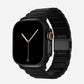 A black colour brushed stainless steel metal strap on an apple watch series 11 and ultra 3 42mm 45mm 46mm 49mm