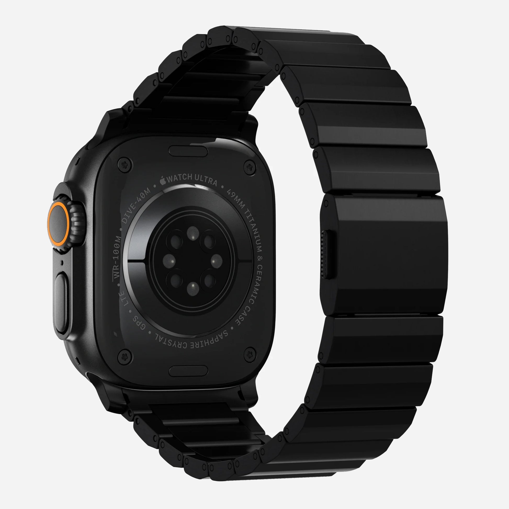 A black colour brushed stainless steel metal strap on an apple watch series 11 and ultra 3 42mm 45mm 46mm 49mm