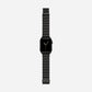 A soace black colour brushed stainless steel metal strap on an apple watch series 11 and ultra 3 42mm 45mm 46mm 49mm