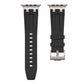 black colour apple watch strap made with FKM rubber premium with micro checkered texture for apple watch series 11 45m 46mm and ultra 1 - 3
