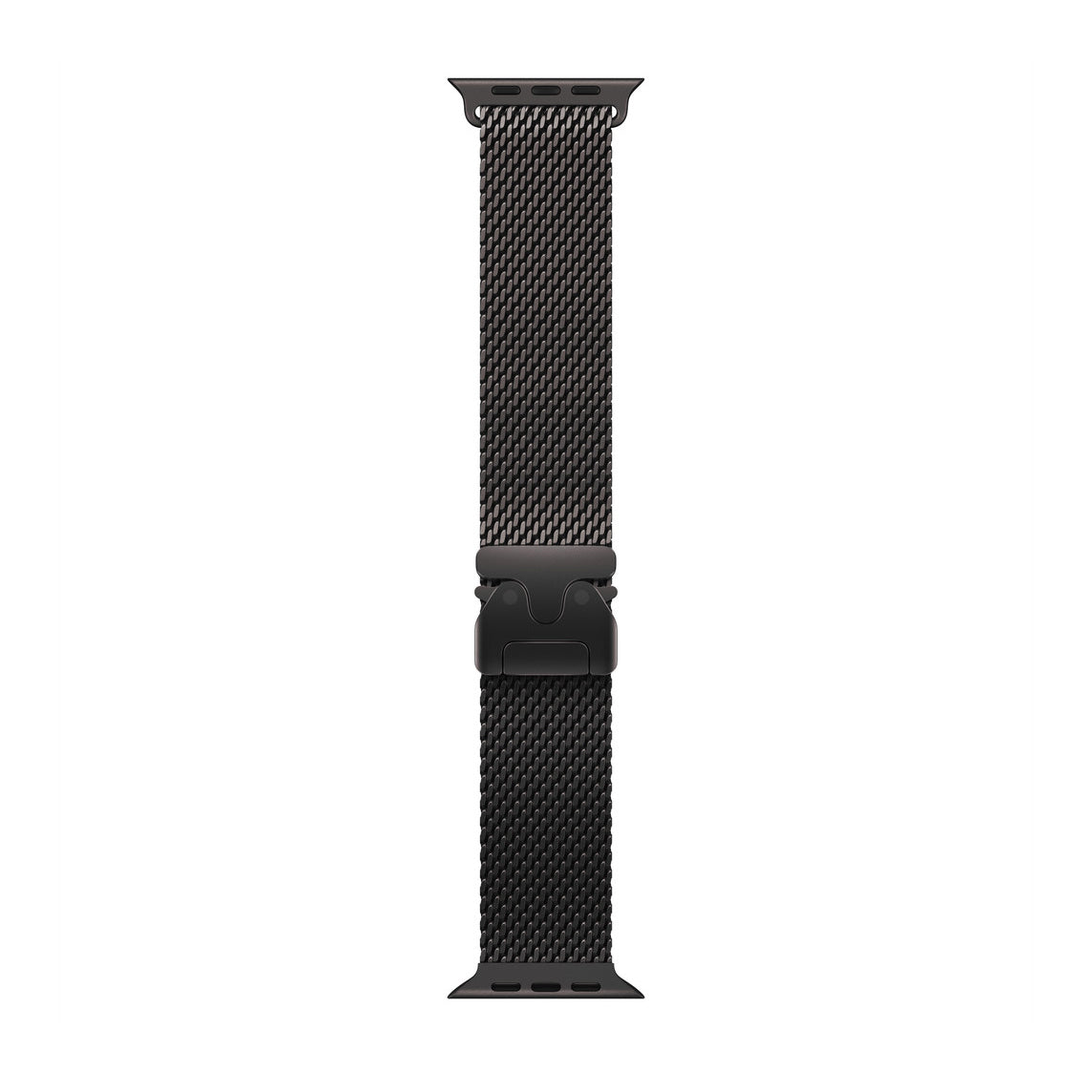 A black titanium colour looking watch strap band inspired by the titanium metal milanese for Apple watch series 10 and Ultra 2