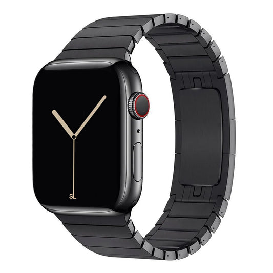 black colour metal stainless steel link watch strap for apple watch series 10 42mm and 45mm and ultra 2